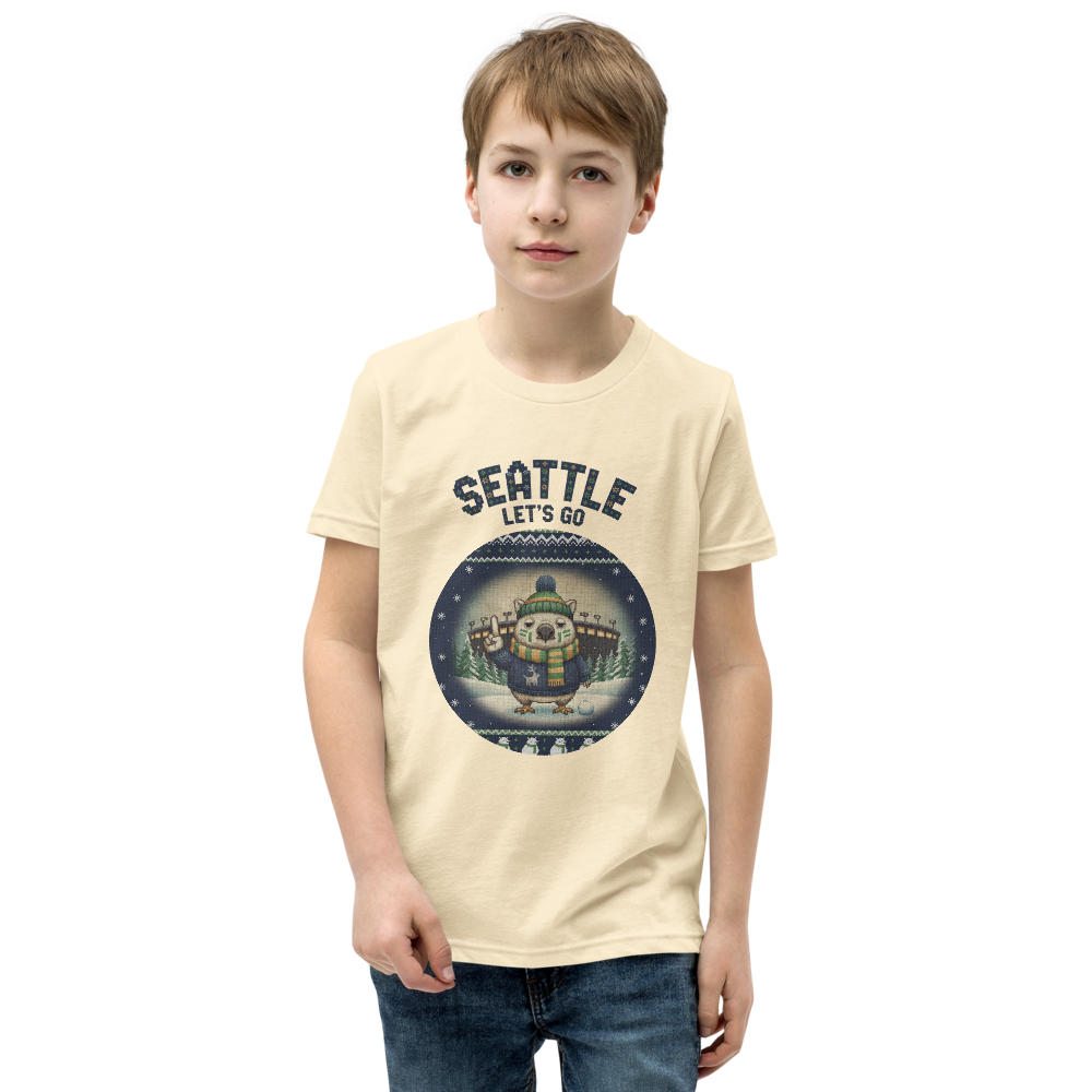 Seattle Fan kids tee, vintage white model