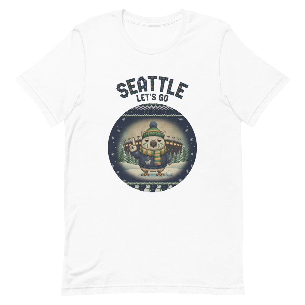 Seattle Fan tee, pure white flat