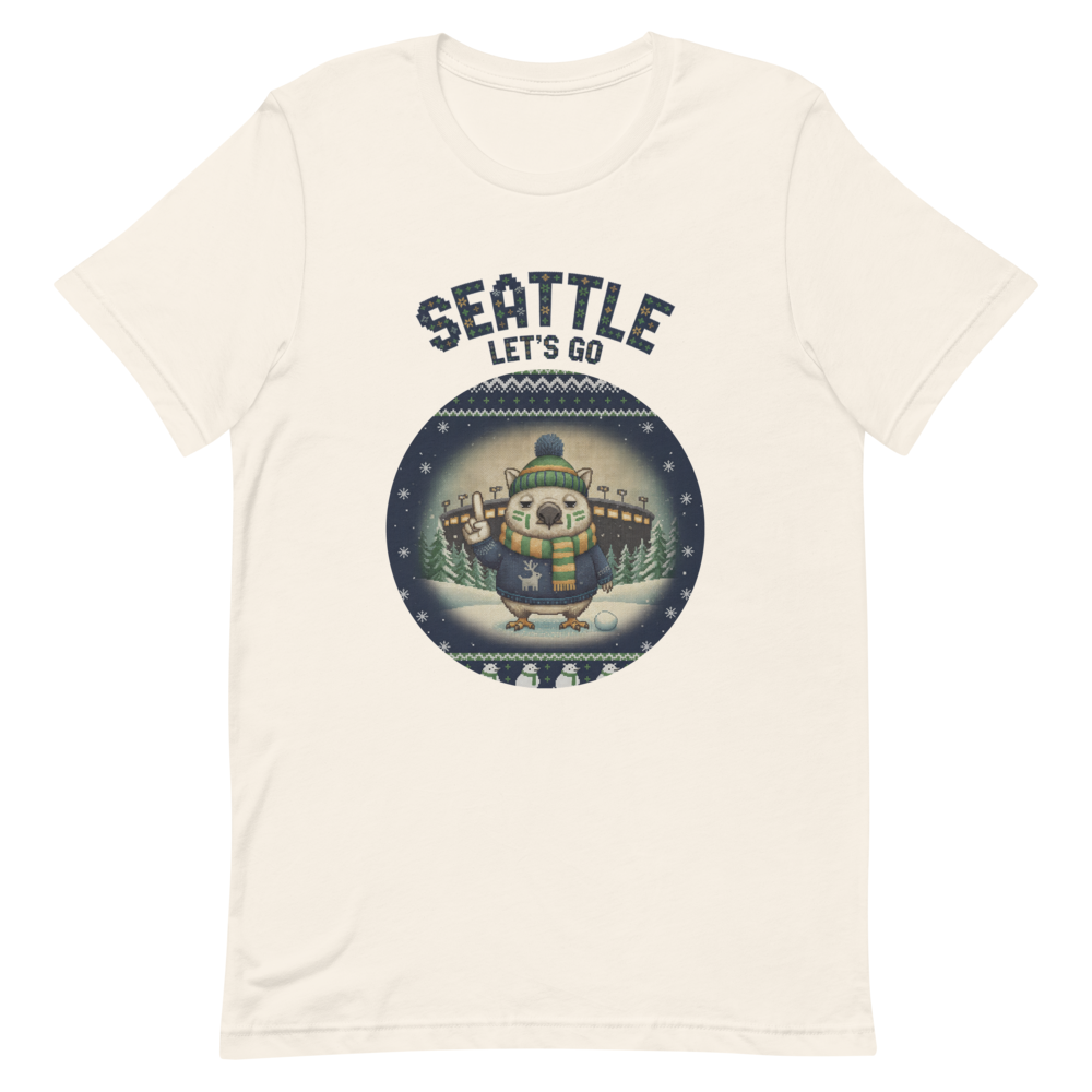 Seattle Fan tee, vintage white flat