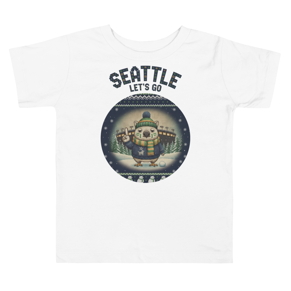 Seattle Fan toddler tee, pure white flat