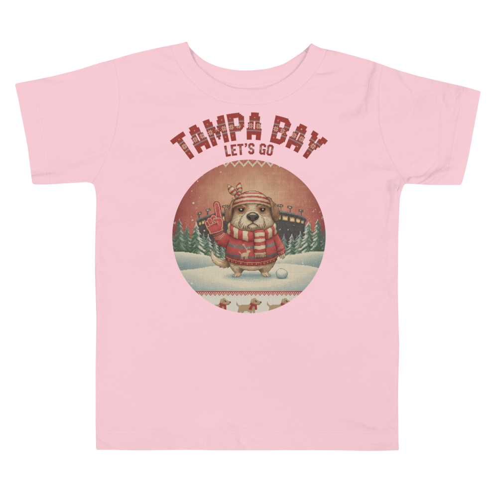 Tampa Bay Fan toddler tee, light pink flat