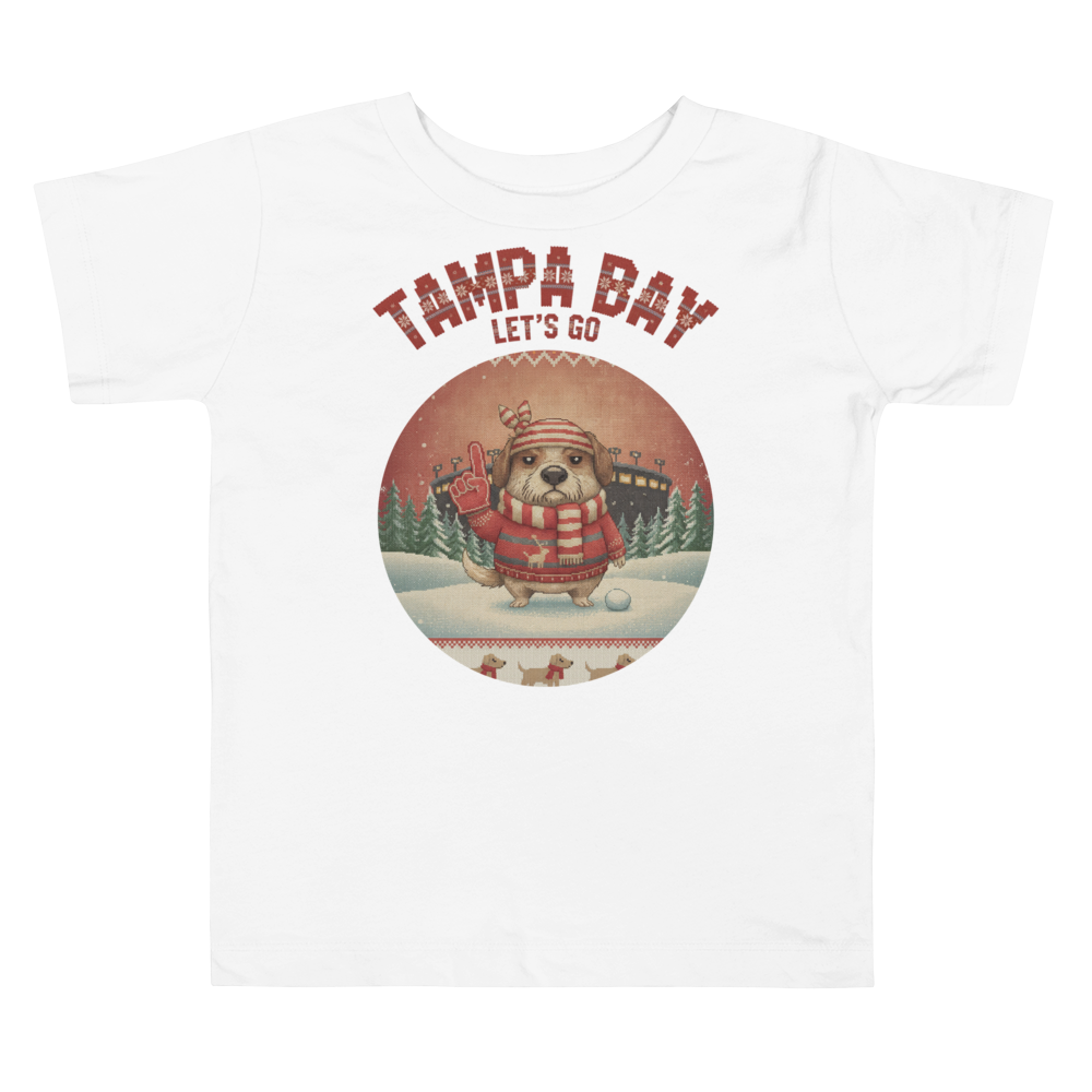 Tampa Bay Fan toddler tee, pure white flat