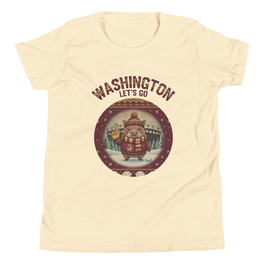 Washington Fan kids tee, vintage white flat
