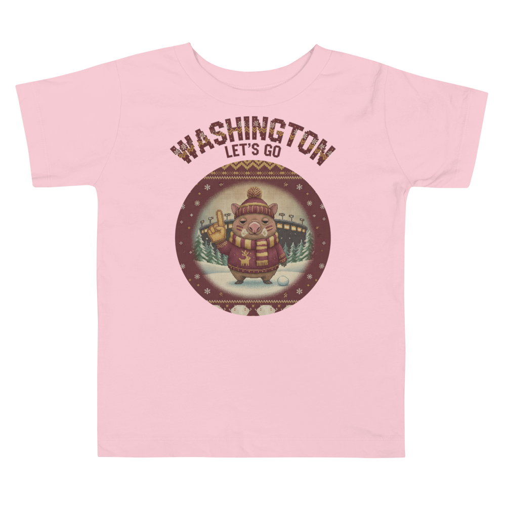Washington Fan toddler tee, light pink flat