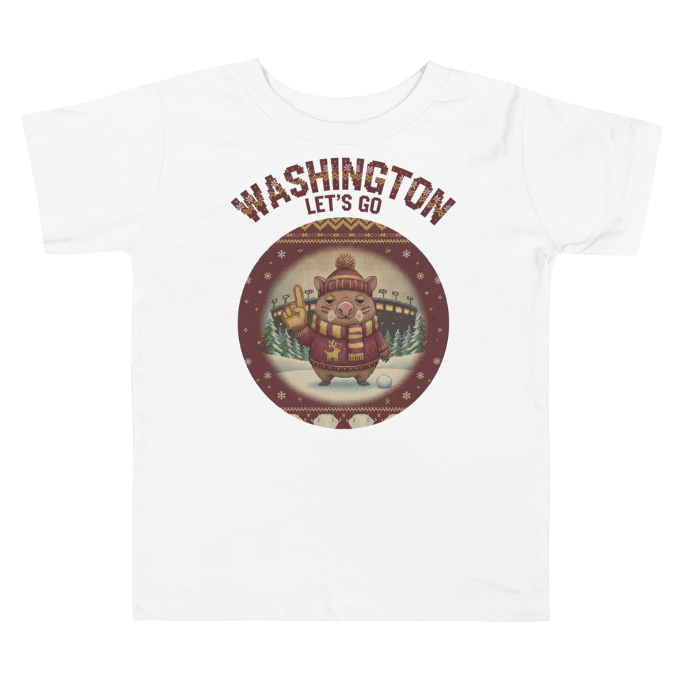 Washington Fan toddler tee, pure white flat