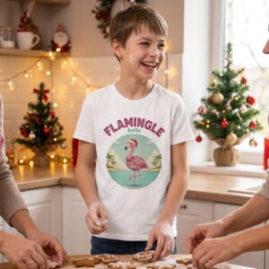 Flamingle Bells Kids Ugly Christmas Shirt