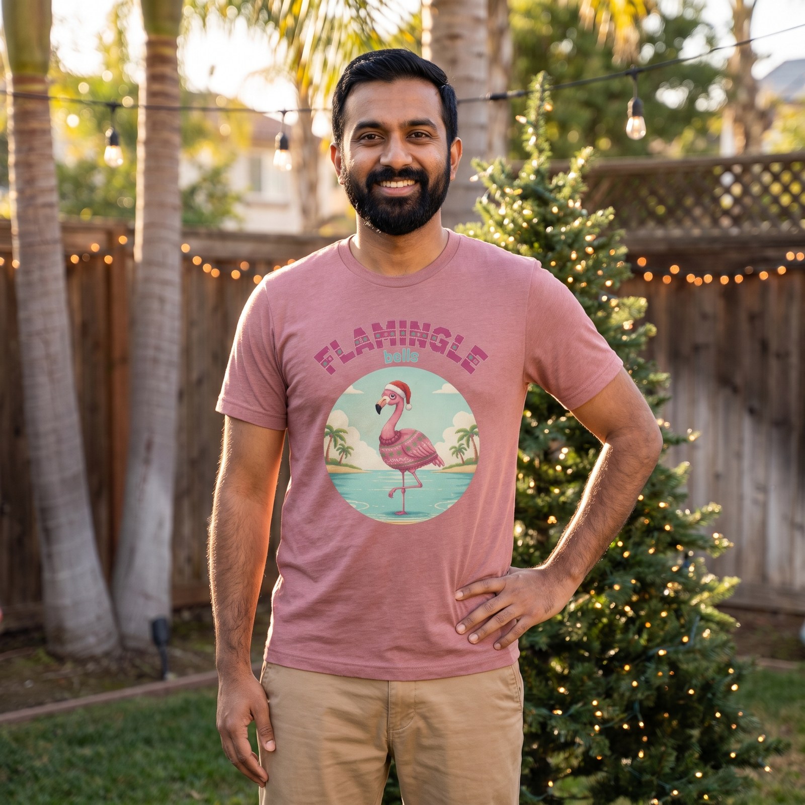 Styling photo, Flamingle Bells Ugly Christmas Shirt