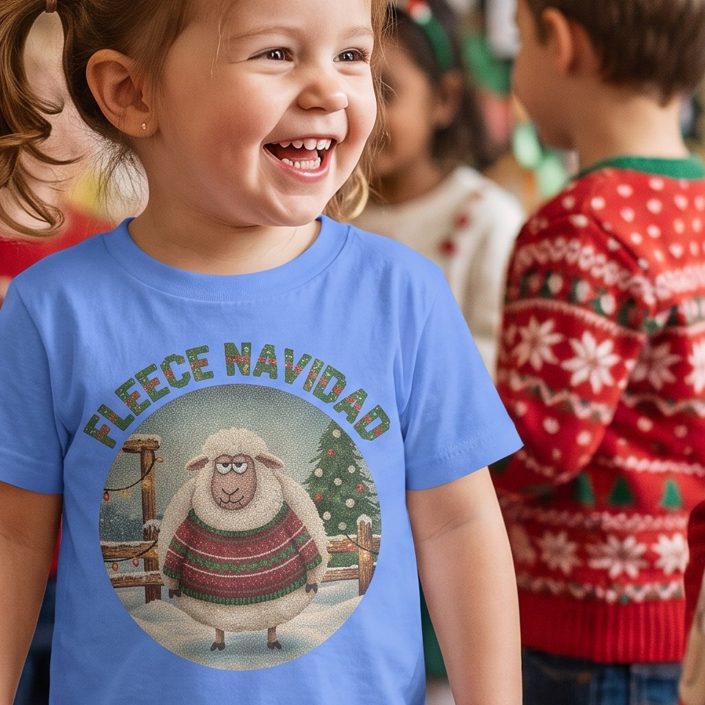 Styling photo, Fleece Navidad Toddler Ugly Christmas Shirt