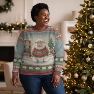 Plus size styling photo, Fleece Navidad Ugly Christmas Sweater