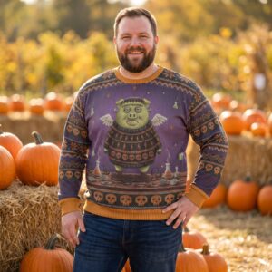 Plus size styling photo, Frankenswine Vintage Halloween Sweatshirt for Women and Men