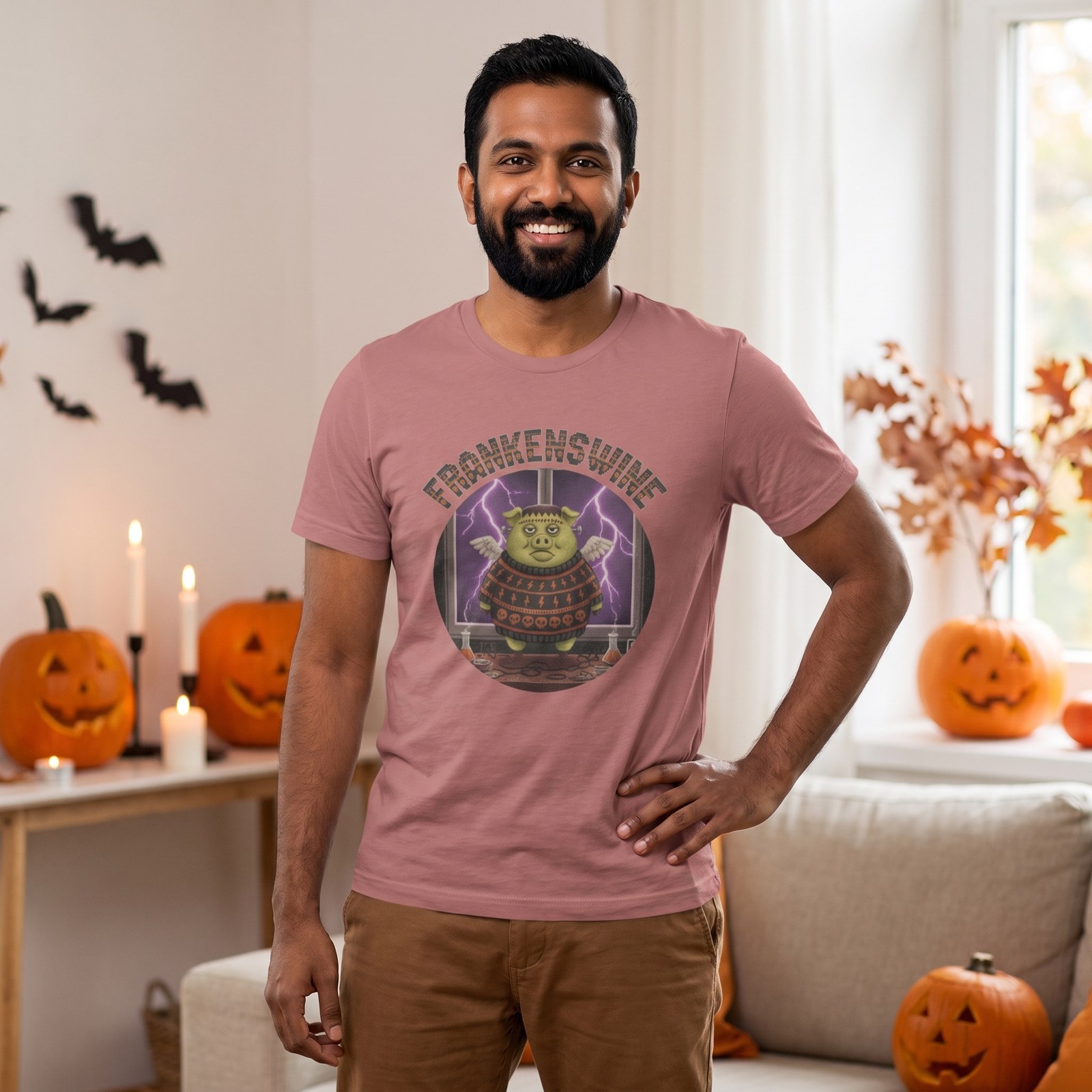 Styling photo, Frankenswine Frankenstein Pig Halloween Shirt for Women and Men