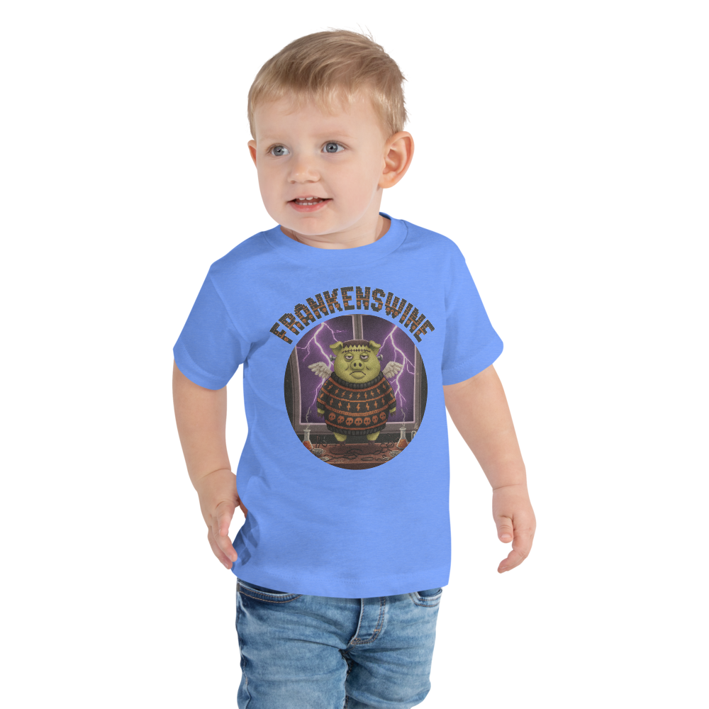 Frankenswine Toddler Halloween Shirt blue model