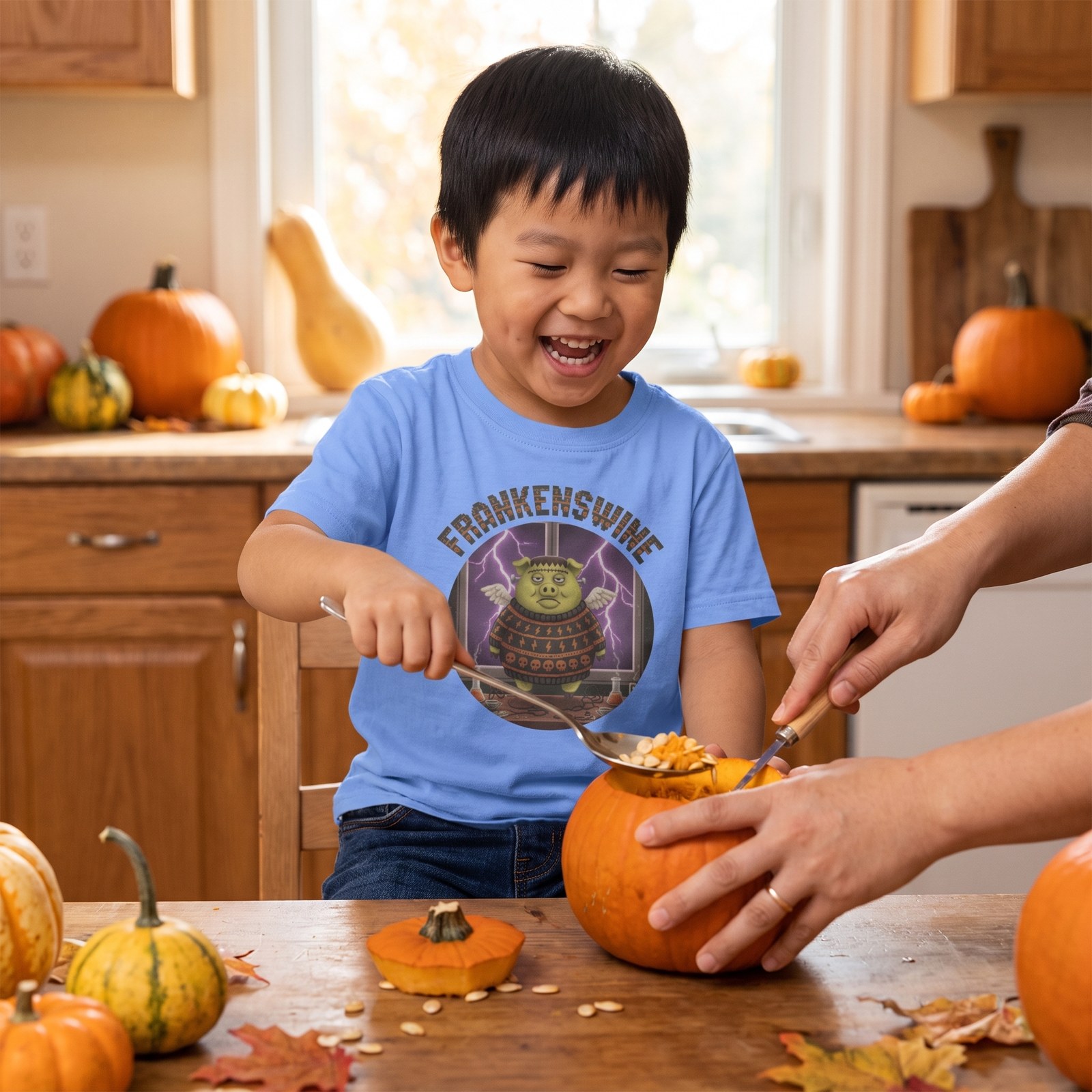 Styling photo, Frankenswine Toddler Halloween Shirt