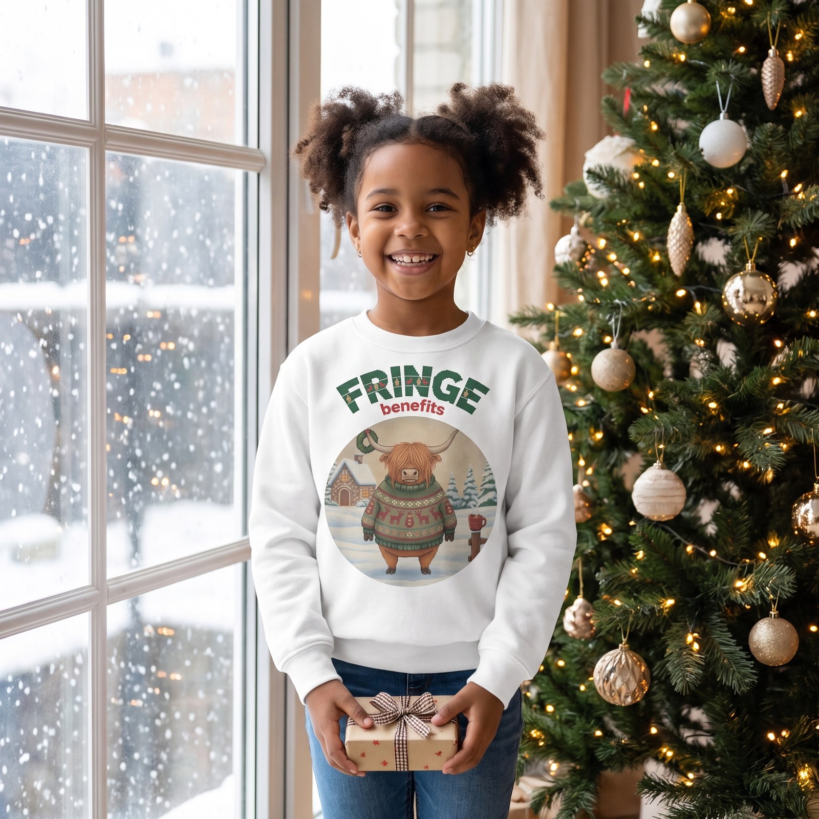 Styling photo, Fringe Benefits Kids Ugly Christmas Sweater