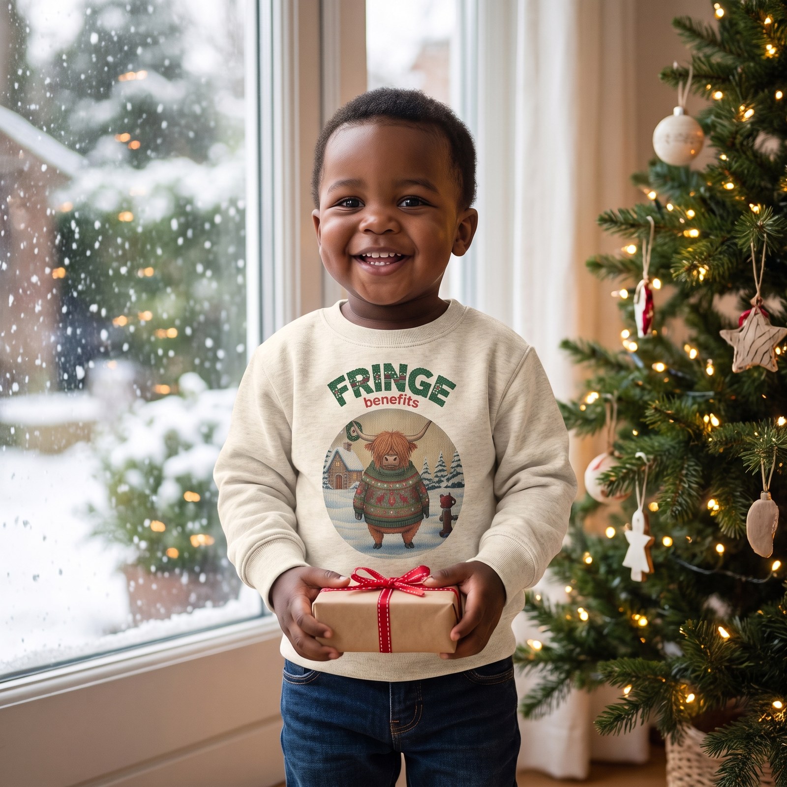Styling photo, Fringe Benefits Toddler Ugly Christmas Sweater