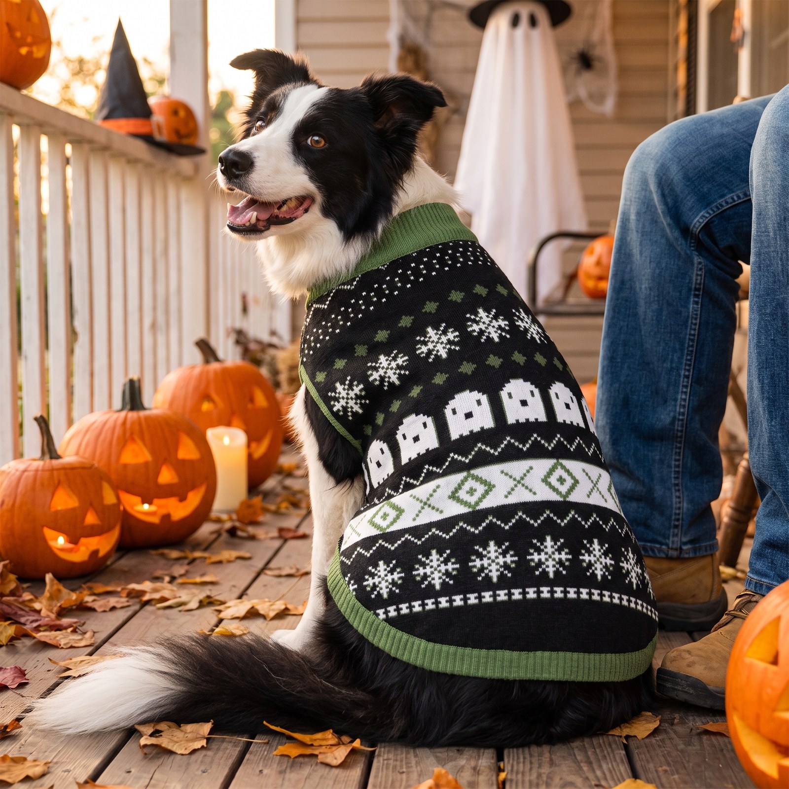 Styling photo, Ghost Dog Halloween Sweater