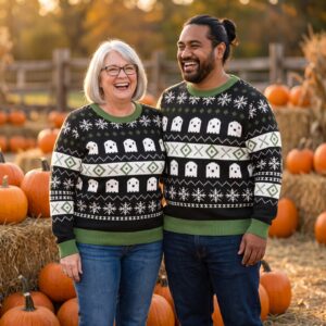 Plus size styling photo, Ghost Halloween Couples Matching Set
