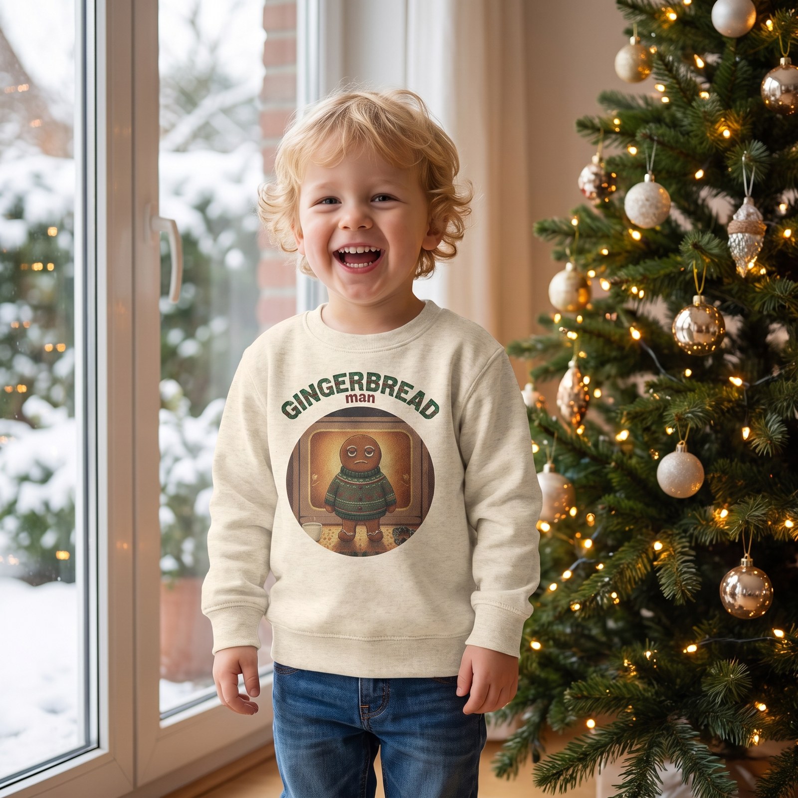 Styling photo, Gingerbread Man Toddler Ugly Christmas Sweater