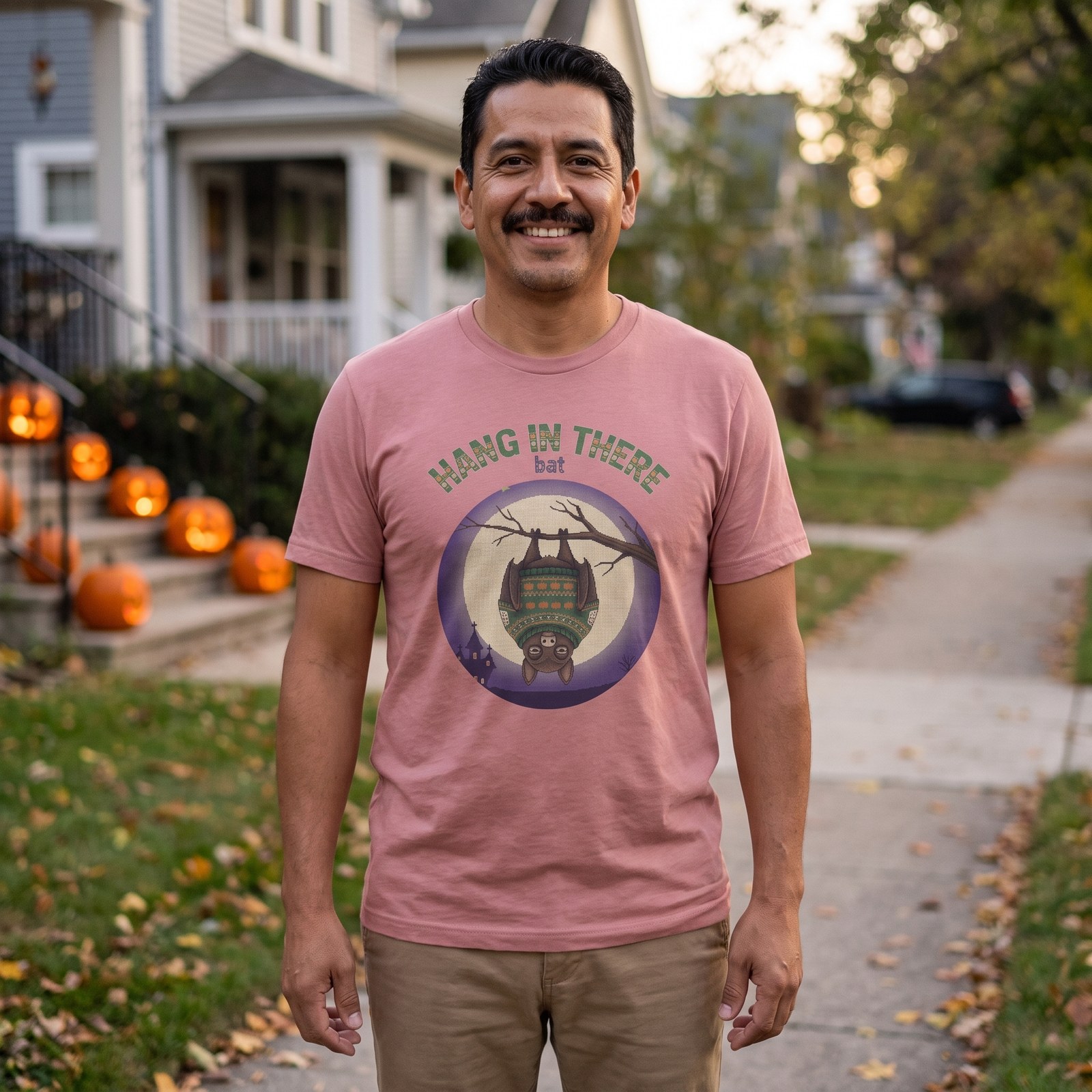 Styling photo, Hang In There Bat Halloween Shirt for Women and Men