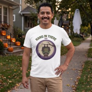 Hang In There Bat Halloween Shirt for Women and Men