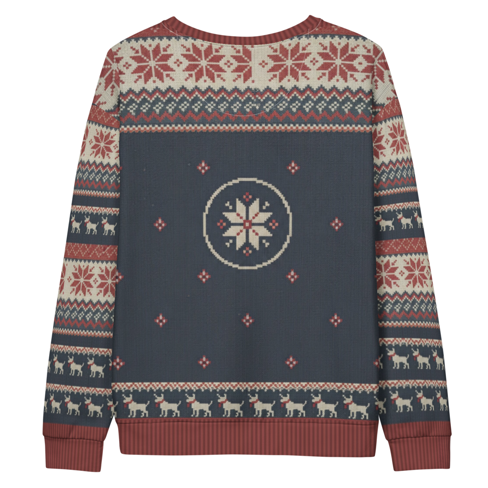 Houston Fan ugly Christmas sweatshirt, back flat