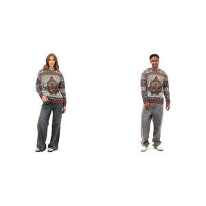 Houston Fan matching ugly Christmas sweatshirts for couples