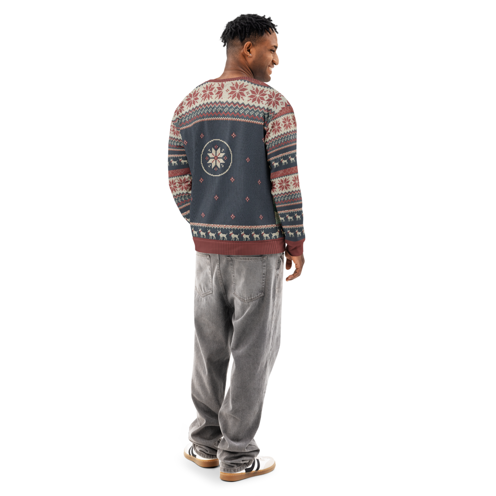 Houston Fan ugly Christmas sweatshirt, men's back