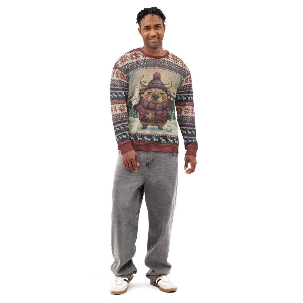 Houston Fan ugly Christmas sweatshirt, men's front
