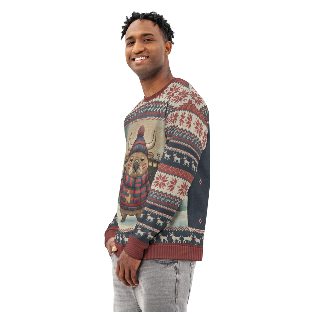 Houston Fan ugly Christmas sweatshirt, men's side