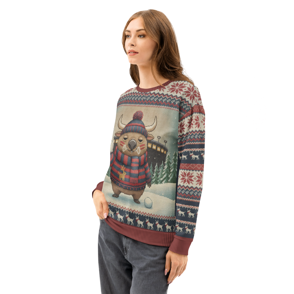 Houston Fan ugly Christmas sweatshirt, women's side