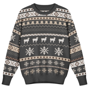 Icelandic Sheep Kids Ugly Christmas Sweater | Real Knit Nordic Crewneck 1