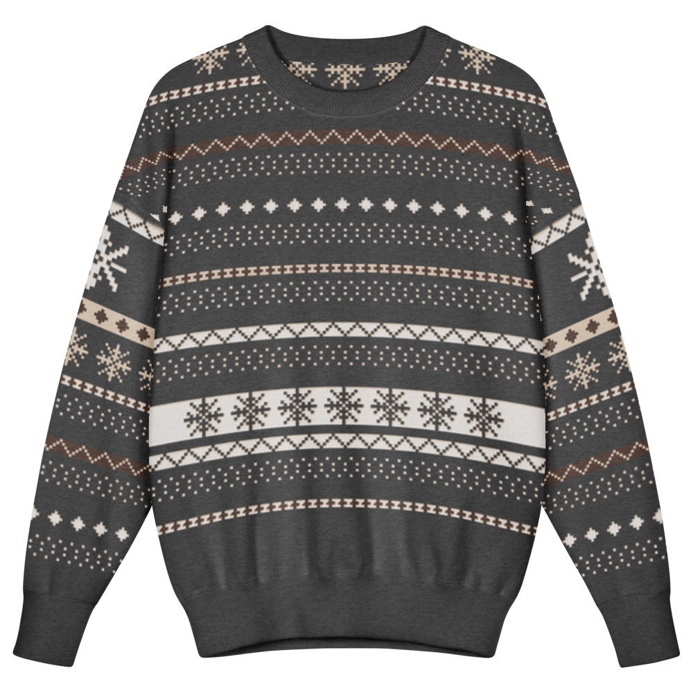 Icelandic Yoke Kids Ugly Christmas Sweater | Real Knit Nordic Crewneck 1