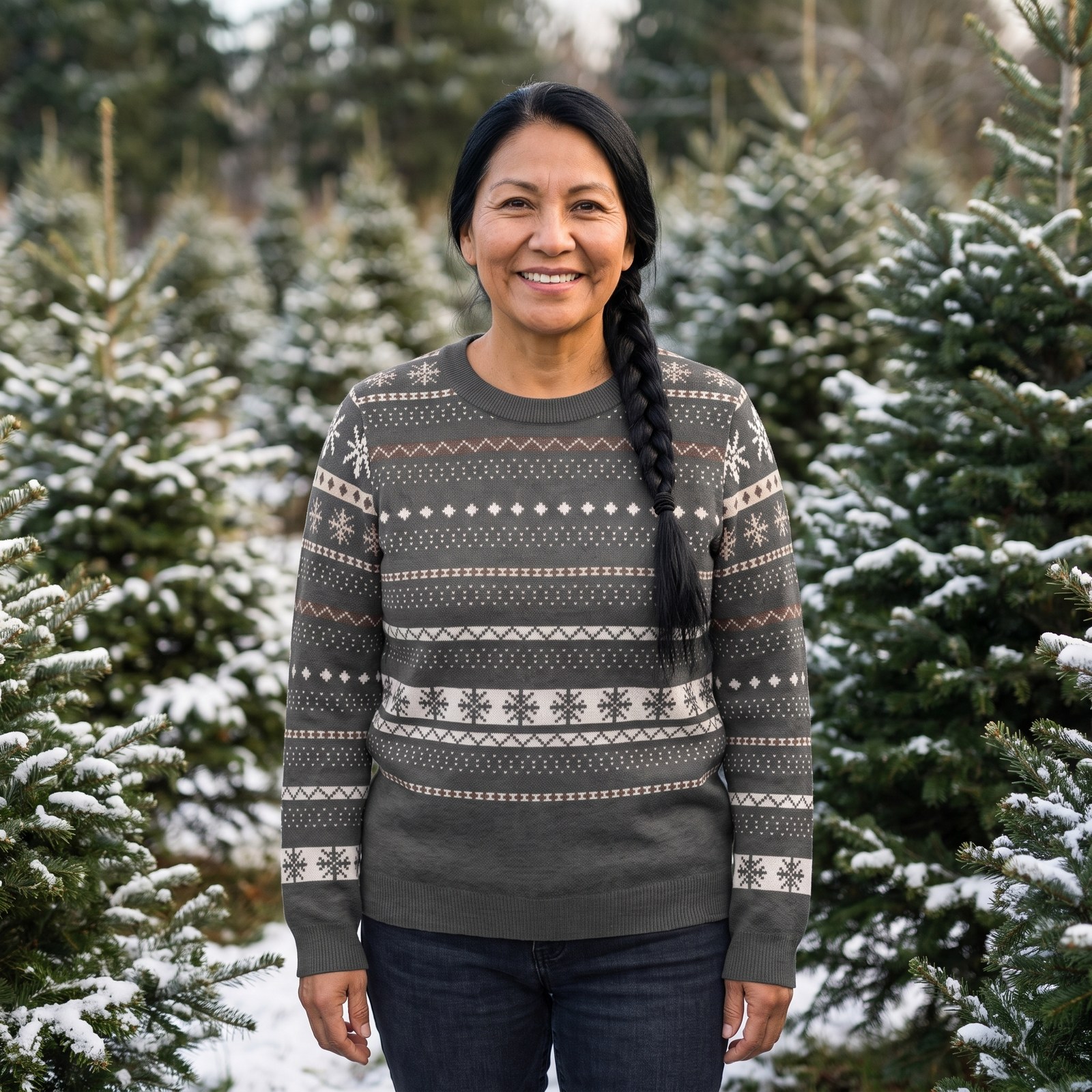 Styling photo, Icelandic Yoke Vintage Fair Isle Christmas Sweater