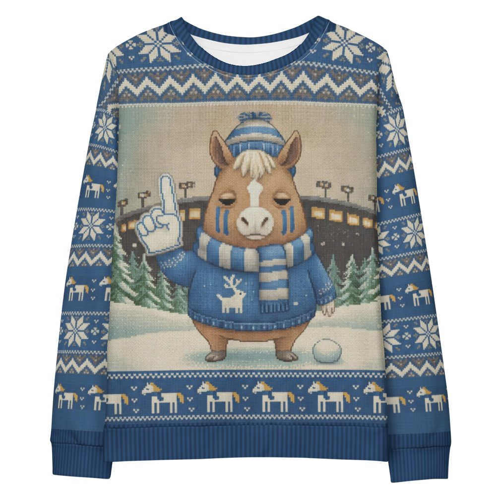 Indianapolis Fan ugly Christmas sweatshirt, front flat