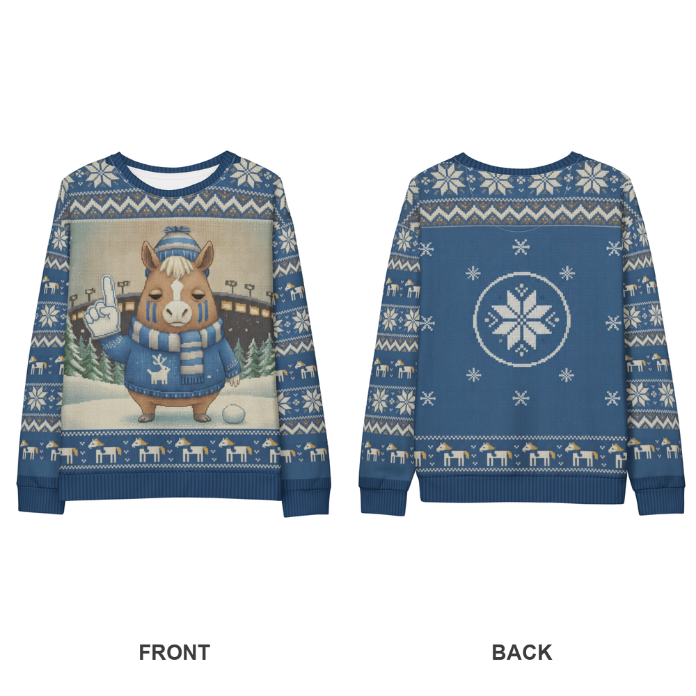 Indianapolis Fan ugly Christmas sweatshirt, front and back