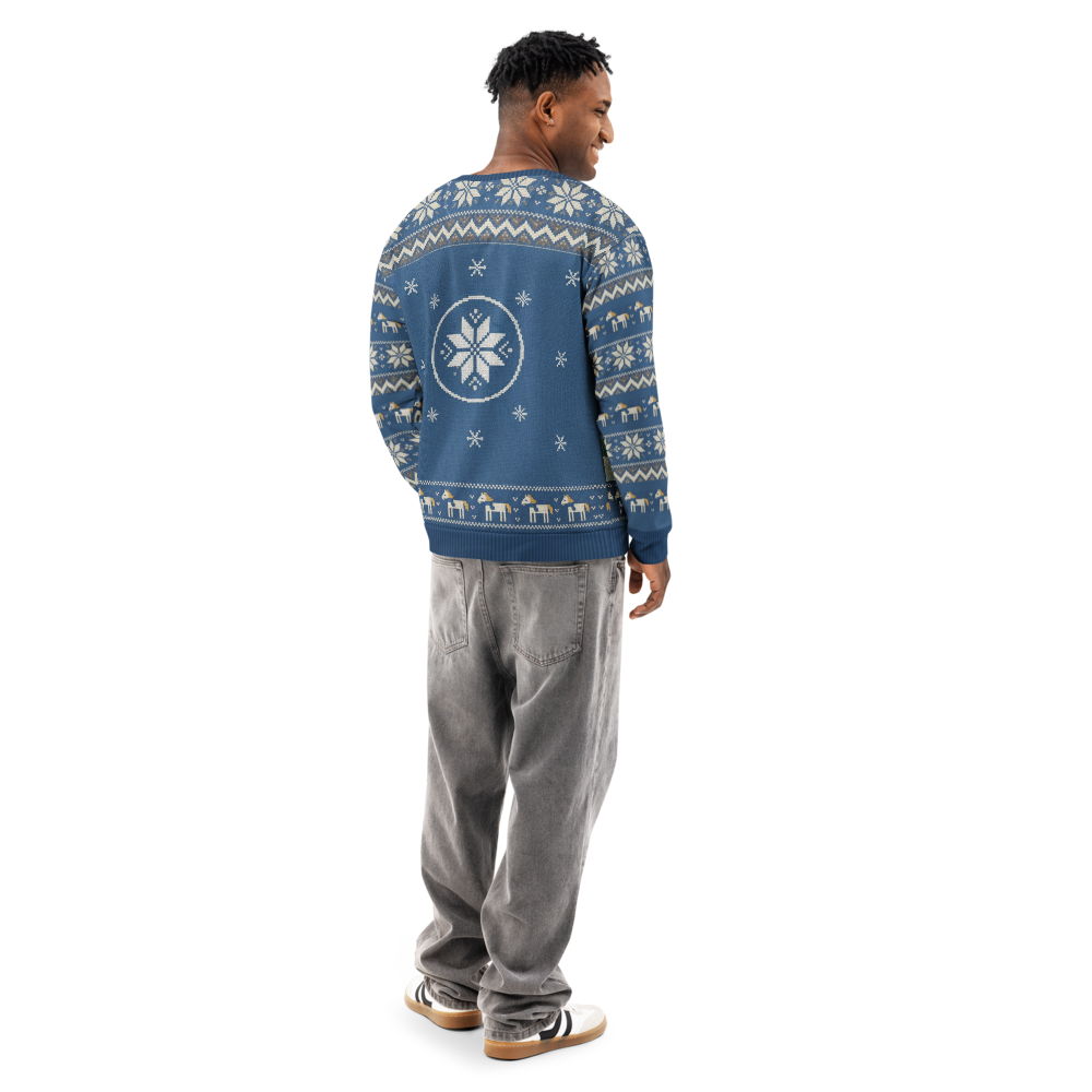 Indianapolis Fan ugly Christmas sweatshirt, men's back