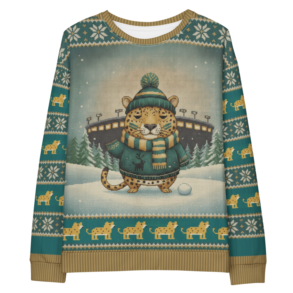 Jacksonville Fan ugly Christmas sweatshirt, front flat