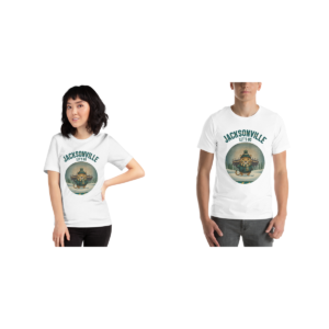 Jacksonville Fan matching Christmas tees for couples, pure white