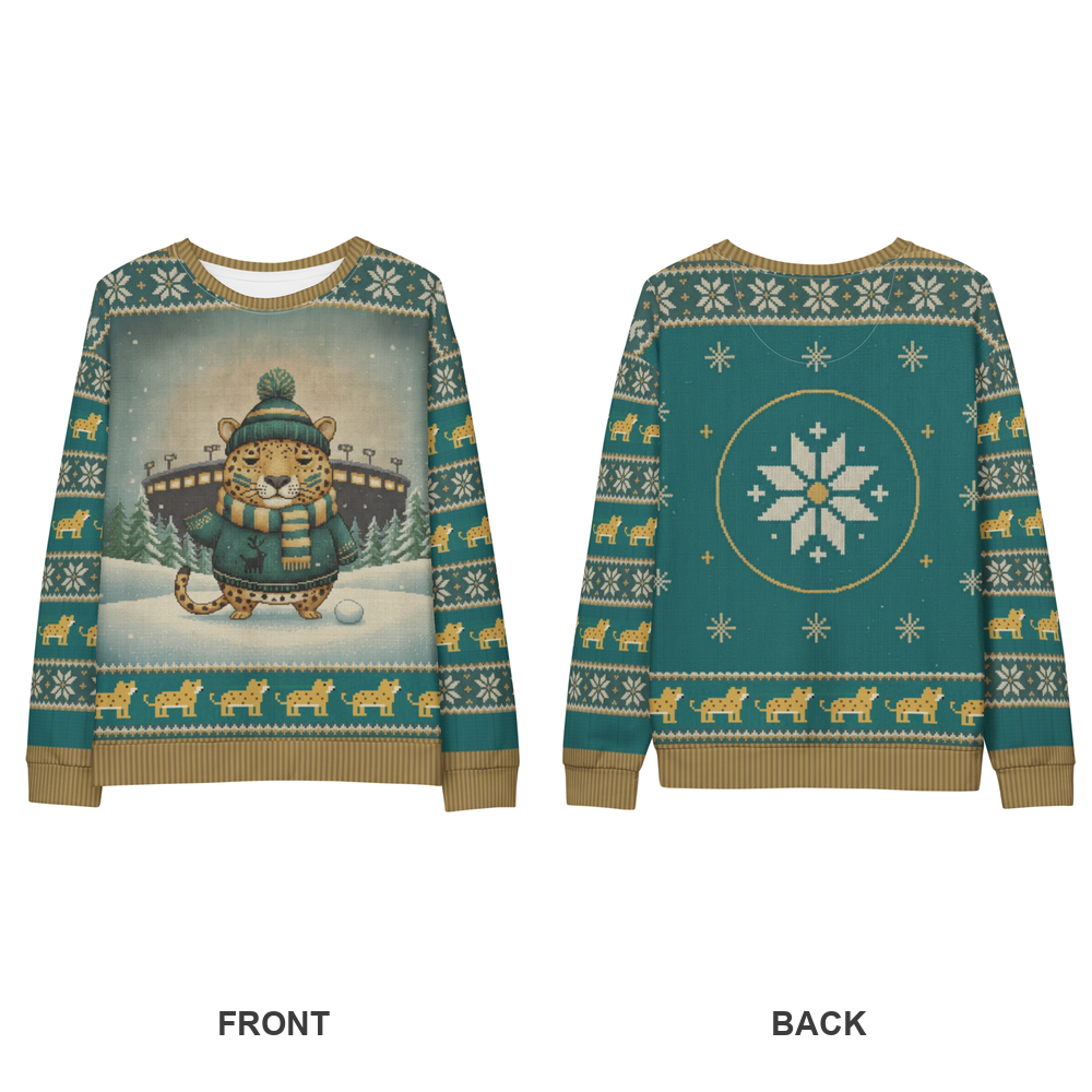 Jacksonville Fan ugly Christmas sweatshirt, front and back