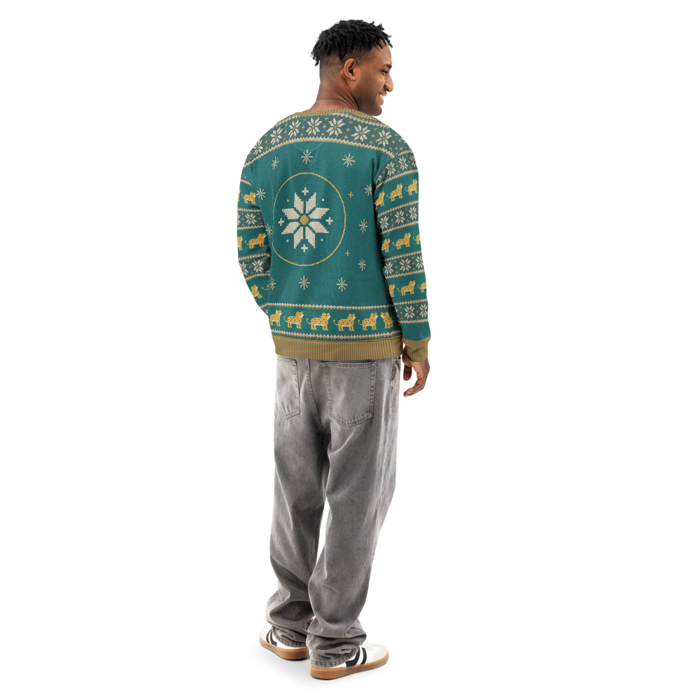 Jacksonville Fan ugly Christmas sweatshirt, men's back