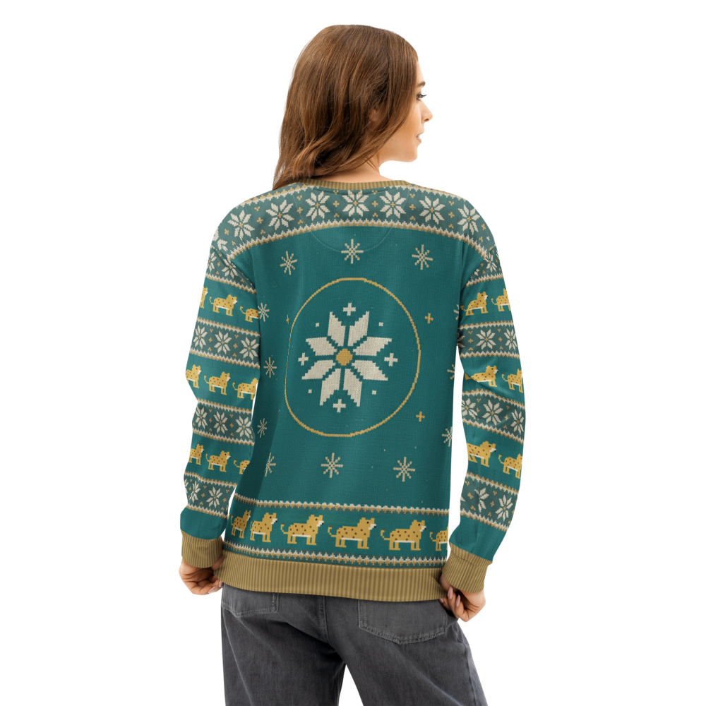 Jacksonville Fan ugly Christmas sweatshirt, women's back