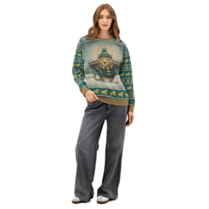 Jacksonville Fan ugly Christmas sweatshirt, women's front