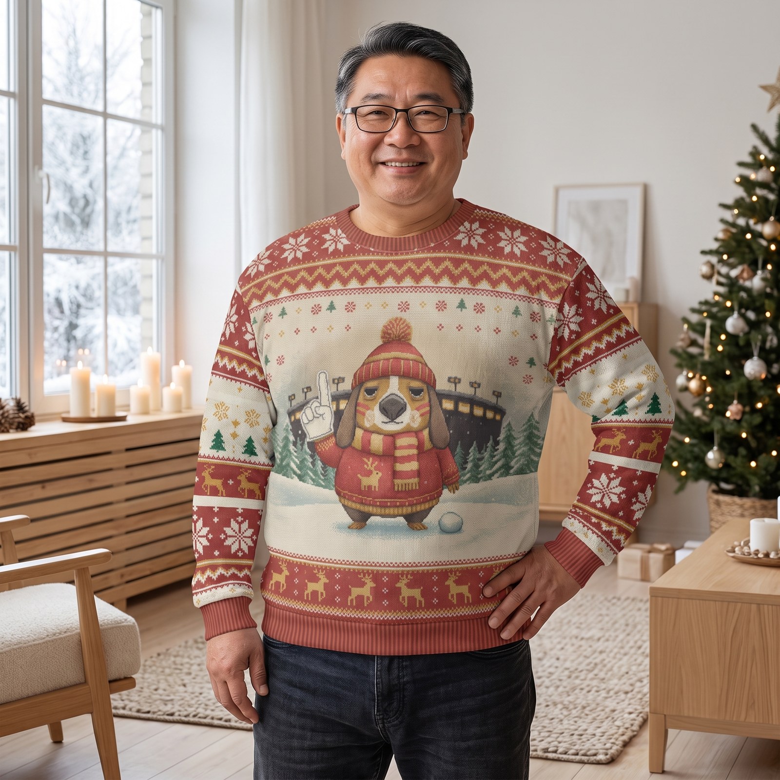 Plus size styling photo, Kansas City Fan Ugly Christmas Sweater