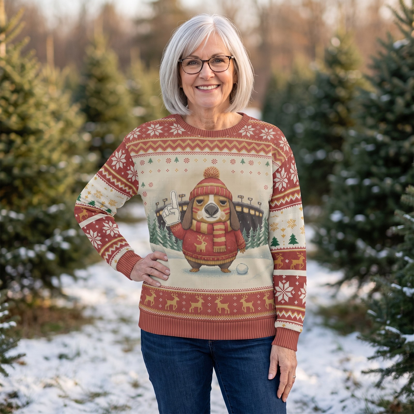 Styling photo, Kansas City Fan Ugly Christmas Sweater