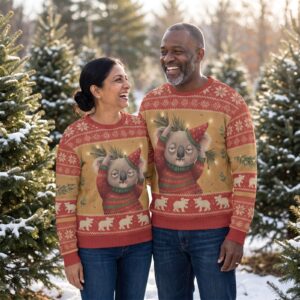 Styling photo, Koalafied Matching Ugly Christmas Sweaters for Couples