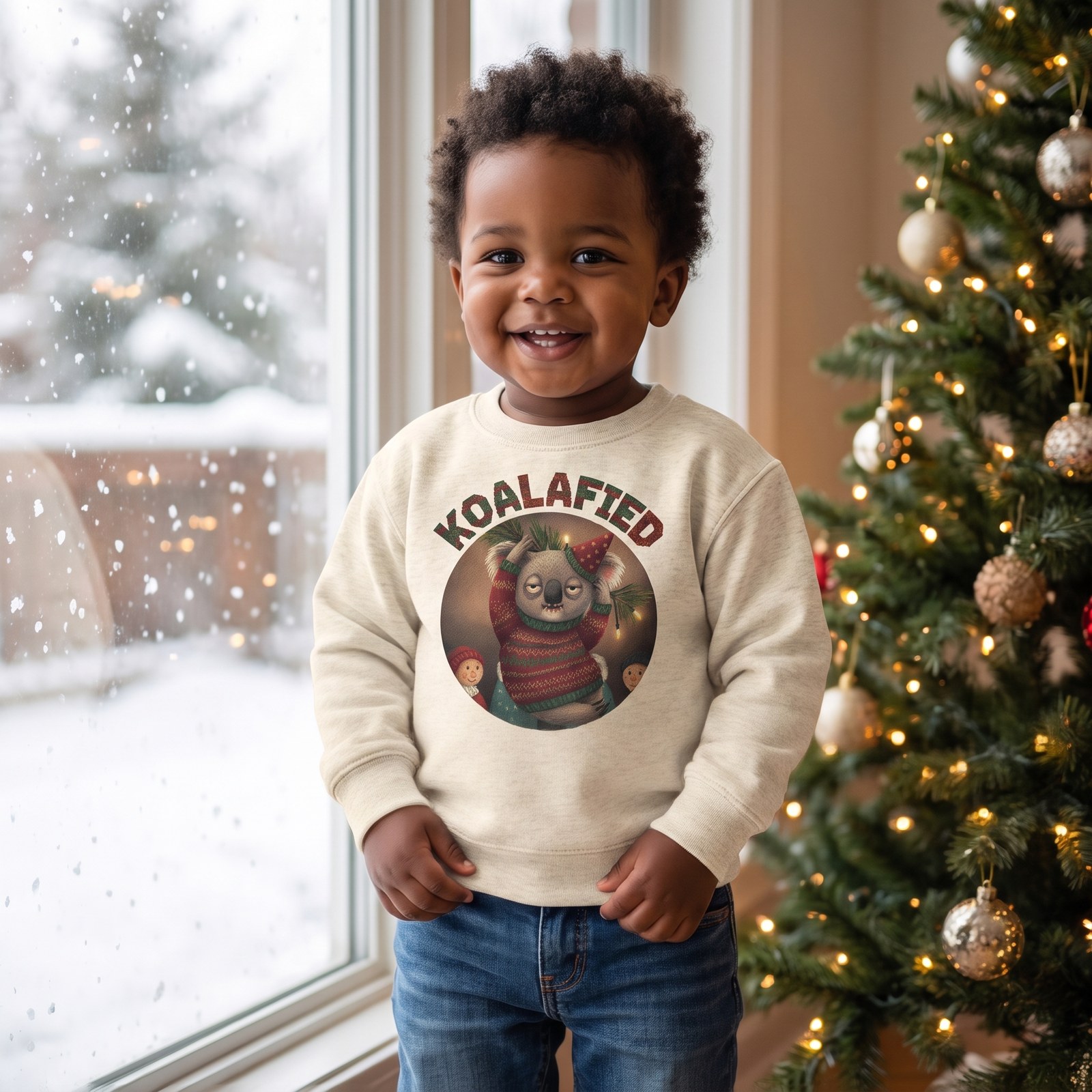 Styling photo, Koalafied Toddler Ugly Christmas Sweater