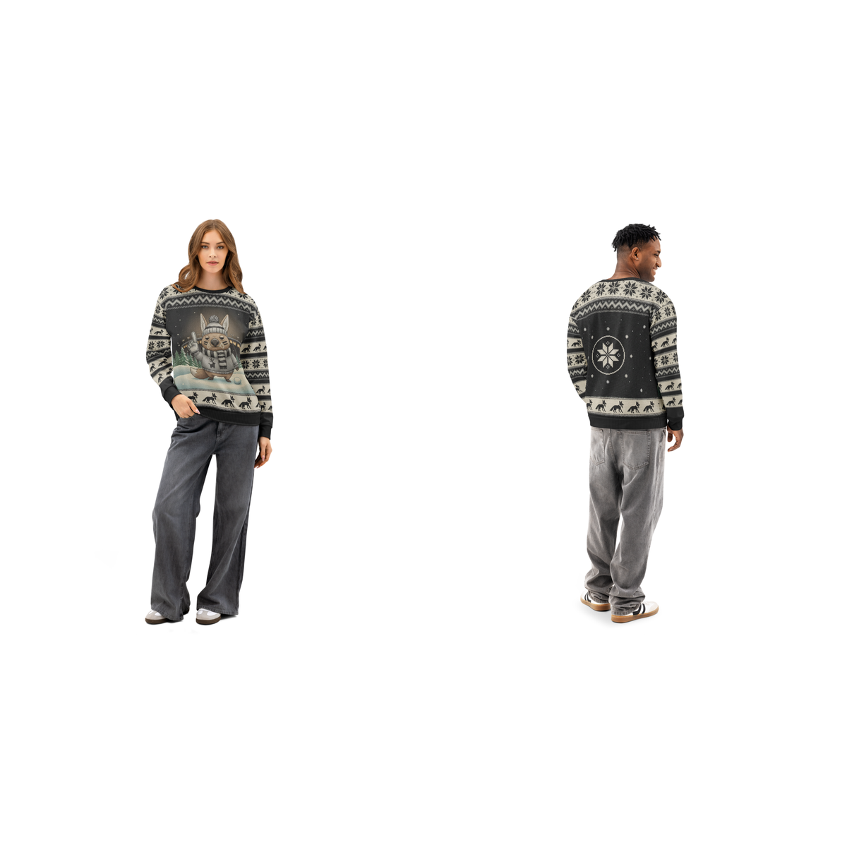 Las Vegas Fan matching ugly Christmas sweatshirts for couples