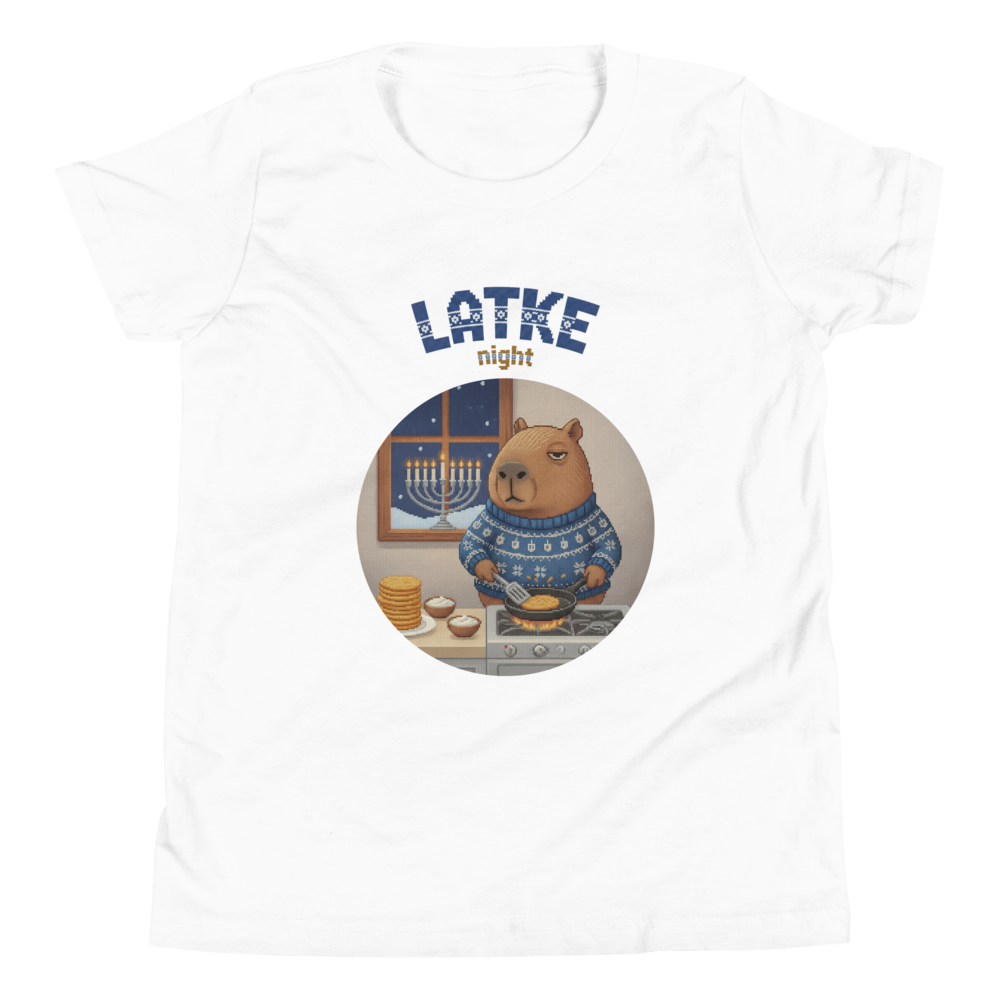 Latke Night Kids' Ugly Tee — Pure White flat