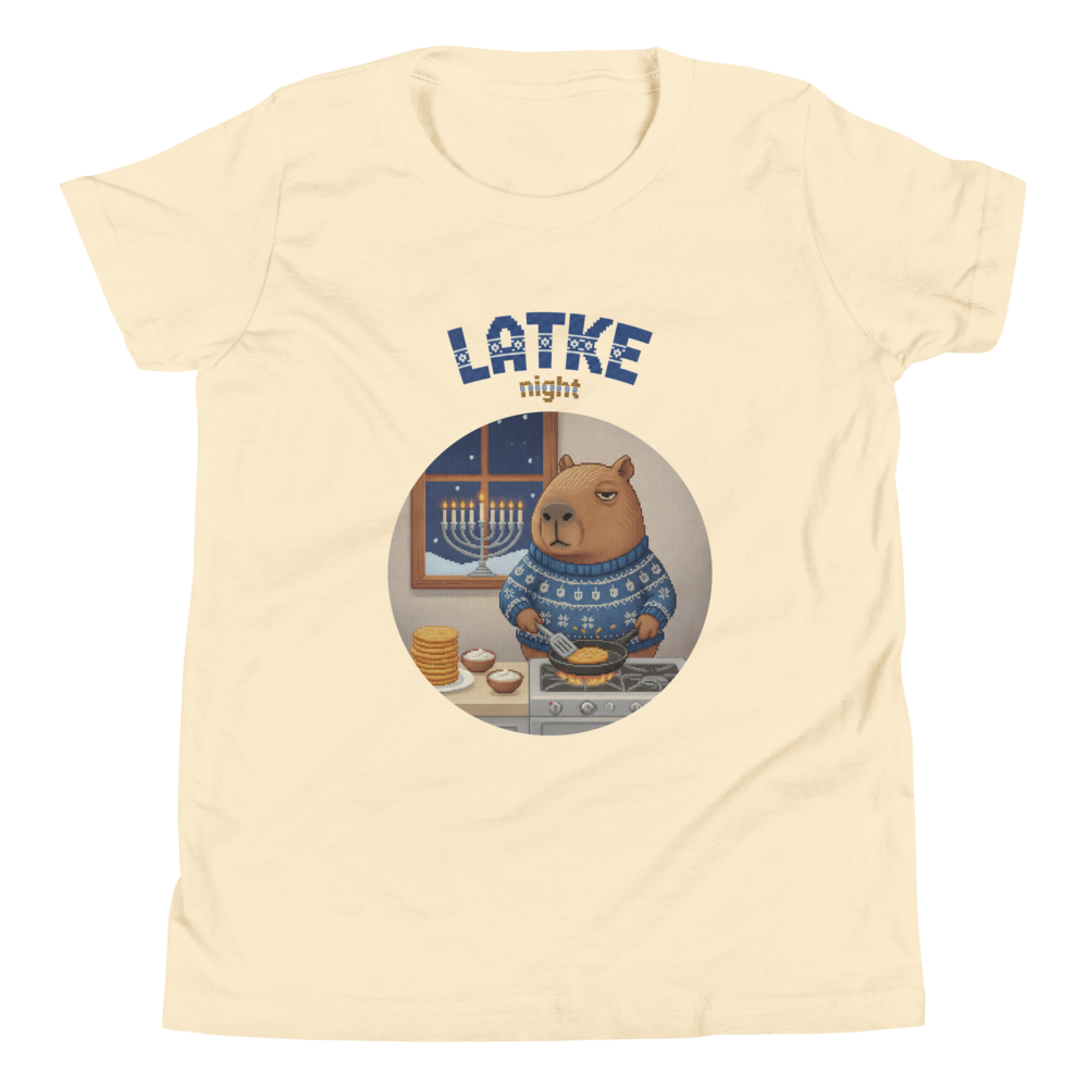 Latke Night Kids' Ugly Tee — Vintage White flat
