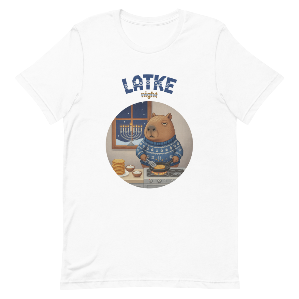 Latke Night Ugly Tee — Pure White flat